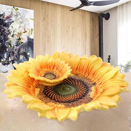 Borden thuisaccessoires pastorale keramische fruitkom zonnebloem multifunctioneel met tandenstoker doos bord eindtafel decor