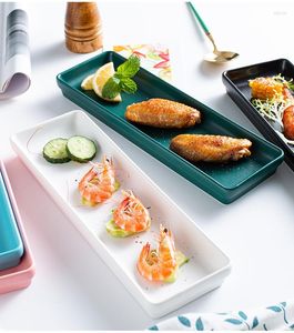 Assiettes Ménage Créatif Rectangulaire Assiette En Céramique Poulet Frit Plat Disque Restaurant Japonais Sushi Plateau Dessert Plat