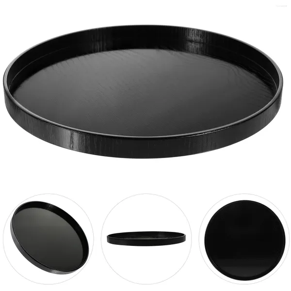 Assiettes plateau de ménage rectangulaire assiette de service de thé Snack tasse en bois de vanité poêle à pain décorative plateaux noirs