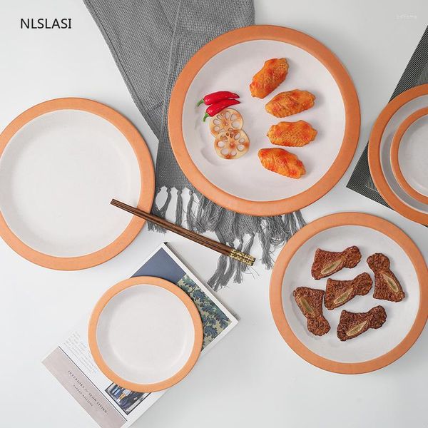 Assiettes Assiettes Imitation Porcelaine Plats Créatifs Coréens Vaisselle Disque Plastique Western Sushi Barbecue