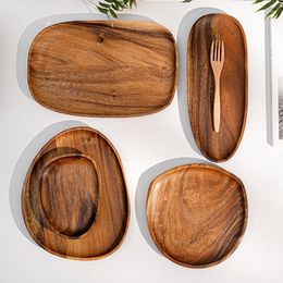 Platos Irregular Acacia Placa De Madera Bandeja Hogar Vajilla En Forma De Madera Fruta El Cena