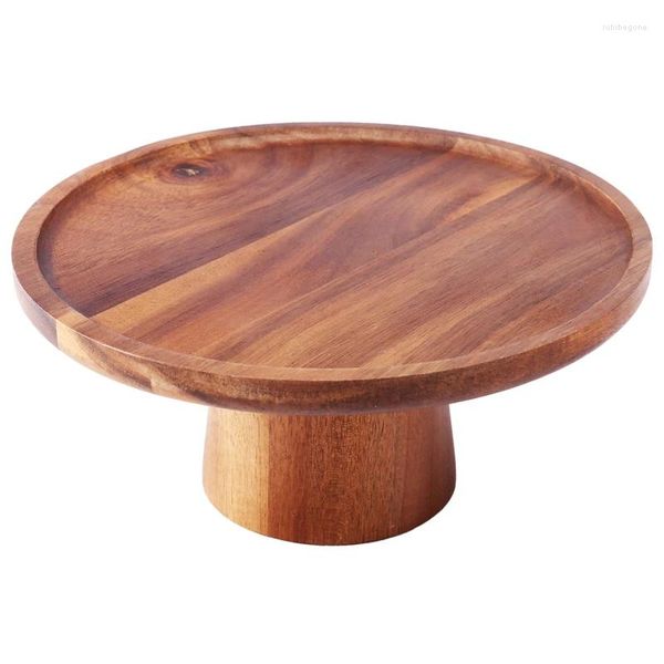 Platos Estilo japonés Soporte alto Plato de pastel de madera Bandejas creativas para servir Postres de madera ecológica multiusos Bandeja de frutas Almacenamiento de decoración del hogar