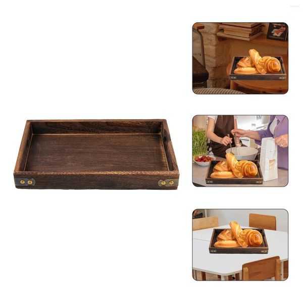 Assiettes de palette en bois massif vieilli, décor japonais, assiette à pain en bois pour Marinade, récipient de rafraîchissement