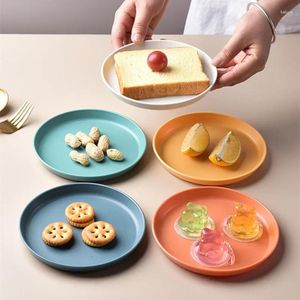 Assiettes japonaises en plastique, assiette à collation, Table à manger à domicile, plat à os, petit gâteau rond, plateau de stockage de fruits, disque