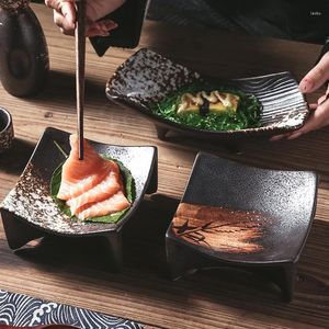 Borden Japanse retro diner sushi -schotel gegrilde vierkante gerechten voor het serveren van karakteristiek huishoudelijke keuken servies