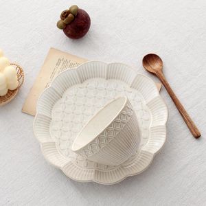 Assiettes japonaises en céramique de prune de neige, Vintage four à Relief Transformation artisanat vaisselle dîner ménage