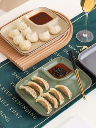 Platen Japanse Stijl Keramische Dumpling Plaat Gestoomde Garnalen Snack Ontbijt Met Azijn Sushi Huishouden
