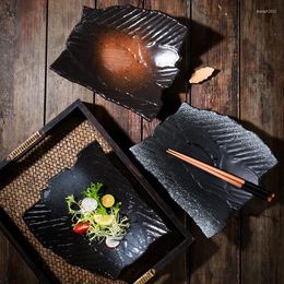 Assiettes assiette en céramique de style japonais plat peu profond irrégulier Jiaozi Sushi ménage petit déjeuner occidental