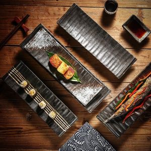 Assiettes Japonais Sushi Assiette Sashimi Rectangulaire Western Dessert Snack Commercial Creative Strip