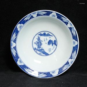 Platos Jingdezhen Top Ten Productos de fábrica de porcelana Azul y blanco Murciélago Paisaje Plato de fruta Cuenco viejo Sombrero Cerámica