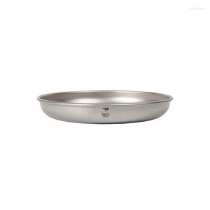 Assiettes Keith 250 ml Titane Assiette Portable Plat Dîner À La Vapeur Fond Plat Vaisselle Peu Profonde Ultraléger 46g Ti5364