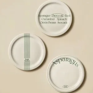 Placas de estilo coreano letras de postres plato de espagueti cena occidental de la vajilla minimalista escandinava