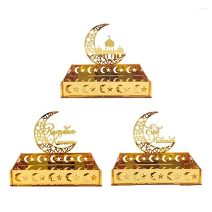 Plaques l69a eid plateau de lune temples titulaire Ornement acrylique pour la décoration de table musulmane islamique