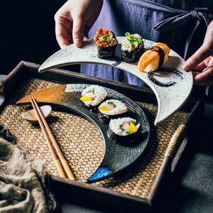 Platen lingao keramische plaat creatieve grote maan sushi Japanse keuken plat dessertdeeg dumpling plat