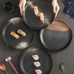 Assiettes LingAo Céramique Japonaise Grande Capacité Créative Ronde Assiette Profonde Écrevisses Plat De Service Soupe Plat