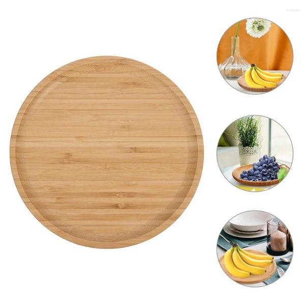 Platos bandeja de la sala platos de bambú cena de fruta pequeña almacenamiento de paletas de cuentas para servir ensalada redonda
