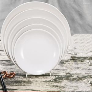 Platen melamine schijf imitatie porselein tabelgerei bot plastic witte platte plaat snel 10 stks 16/18 inch grote plaat.