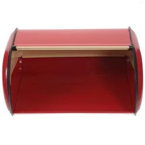 Platos Cajas de pan de metal Papelera Rollo superior Soporte de almacenamiento Contenedor Granja Rústico Dispensador de portero