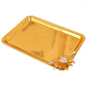 Assiettes Metal Serving Tray Plate de plateau rectangulaire décoratif pour la fête à domicile