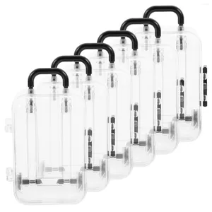 Assiettes Mini organisateur de valise décorations de douche nuptiale coffre transparent bagages roulant décoration de bureau