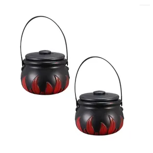 Assiettes Mini bouilloire à eau Halloween seau à bonbons décoration pot de rangement conteneur fournitures sorcière enfant