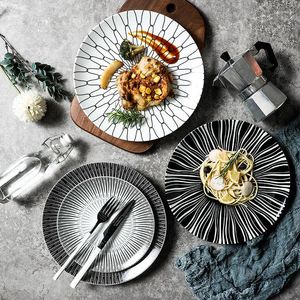Assiettes Style géométrique moderne vaisselle en céramique ménage 8/10 pouces chargeur dîner service plats ensembles décoration de la maison