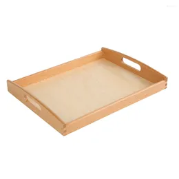 Plateau d'aide pédagogique Montessori, assiettes, organisateur d'artisanat, trieur de formes en bois, poignée de conteneur de jouets, palette de rangement artisanal pour enfant