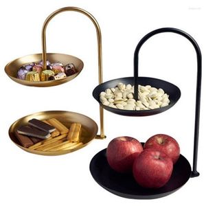 Plateau de stockage de fruits multicouche, assiettes, présentoir de gâteaux, décor de fête de mariage en métal à 2 niveaux, support de collation, Macaron Cupcake