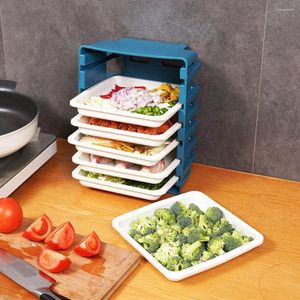 Assiettes multicouches, paniers de rangement de cuisine domestique, supports multifonctionnels en plastique pour légumes et fruits, peuvent être empilés