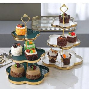 Assiettes nordic nordique Breen en céramique Céramique Créative Creative Double-couche Love Fruit Plate Dessert Stand Birthday Part Cake Table