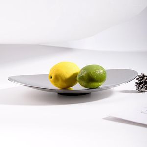 Borden Noordse decoratieve zilveren roestvrijstalen bord fruithouder snack serveer schotel luxe opbergkommen voor de keuken