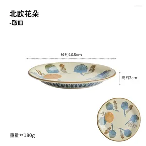 Assiettes Nordiques Fleur Disque en céramique Western Deep Plate Moyen Bow Bow Dining MAISON