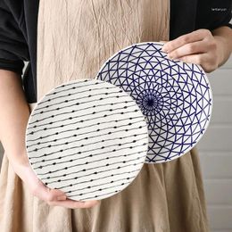 Platen Noordse geometrisch patroon keramisch diner onderglazuur kleur handgeschilderde keukengerechten en sets sushi bord platos