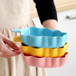 Platos platos tazones de hoja nórdicos para el hogar creative cerámica de cerámica desayuno personalizado para hornear ensalada de frutas juego de vajilla