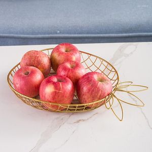 Assiettes nordique métal fer assiette de fruits bonbons Snack panier de rangement plateau de service bol créatif pour la maison salon cuisine décor