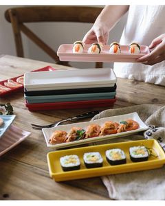 Platen Noordse langwerpige plaat keramische dessert westerse creatieve Japanse sushi lange diner set en schotel