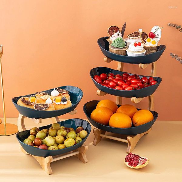 Platos de estilo nórdico, luz para el hogar, capa de árbol, plato para fruta de plástico, plato para aperitivos, cesta seca creativa, soporte para pastel de caramelo