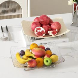 Assiettes de style nordique en plastique Assiette de fruits d'ondulation en plastique pour la maison table basse de salon - luxe léger et rétro
