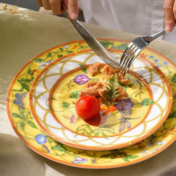 Platos del norte de Europa plato de cerámica El escritorio frutas y verduras decorativo espaguetis té de la tarde postre organizador