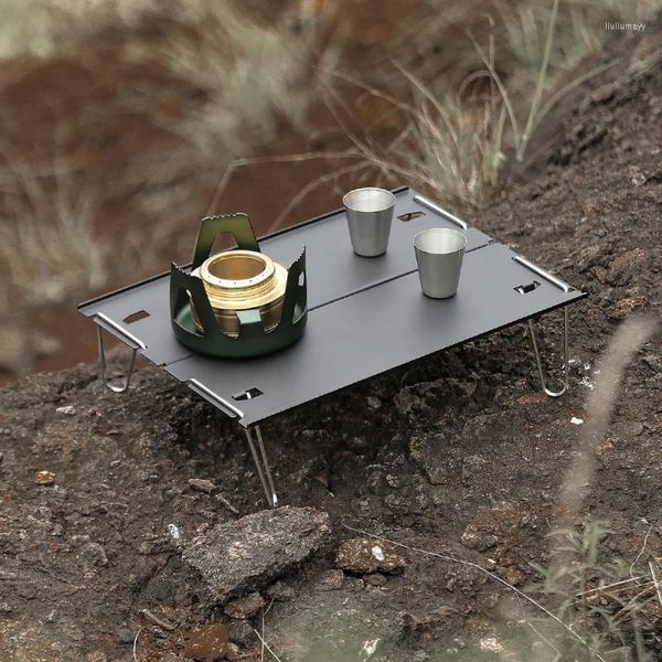 Plaques d'extérieur en aluminium Plaque Table Camping Pratique Pliante Mini Épissage Alliage Barbecue Multi-Usages