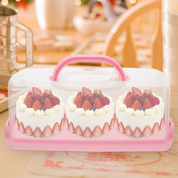 Assiettes papier tasse bacs de rangement couvercle pain économiseur conteneur hermétique gâteau conteneurs boîte Pp mariée transporteur poignée