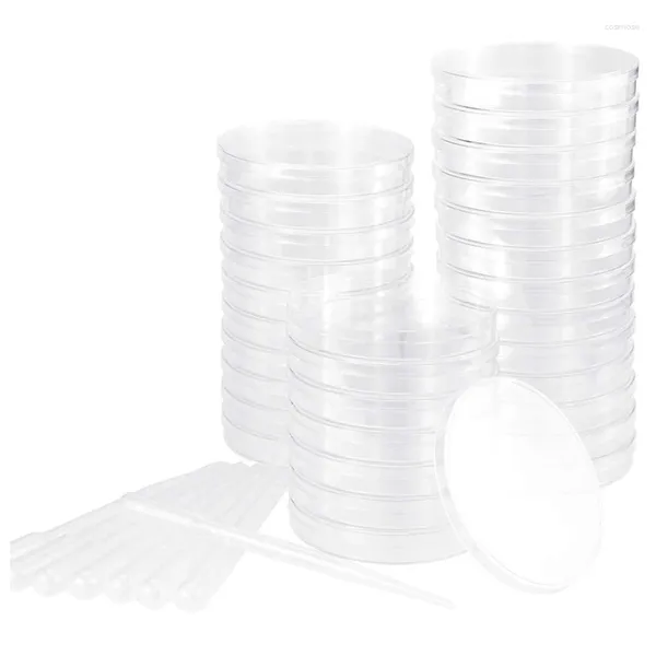 Assiettes-boîte de Pétri avec couvercles, Kit de 100 Pipettes de transfert en plastique (3Ml) pour les projets d'expo-sciences scolaires