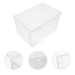 Platos Contenedor de plástico Tapa Caja de almacenamiento de pan Torta multifunción 21.3X14.7X12.7CM Tostada transparente