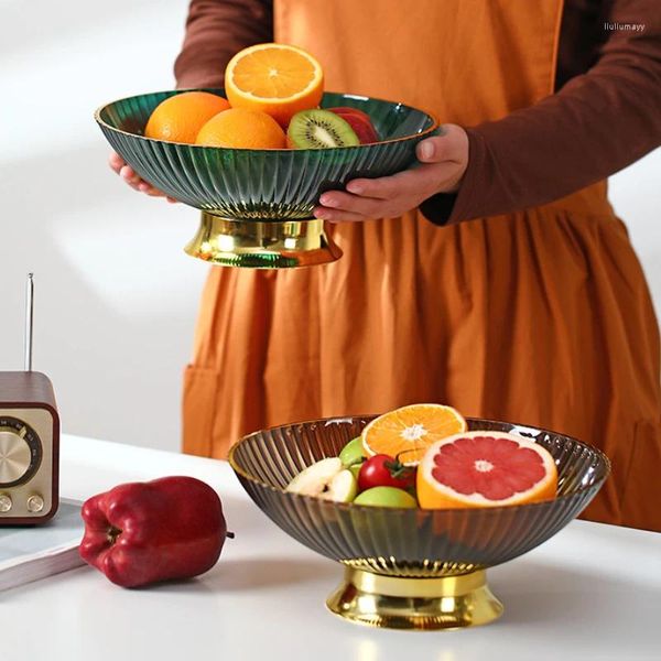 Assiettes bol à fruits en plastique 9.8 pouces, Table à dîner, thé, café, plateau sur pied, plateaux à pain pratiques et élégants, présentoir à desserts