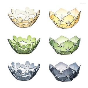 Platos De Plástico Hueco Plato De Fruta Reutilizable Material Resistente Al Desgaste Antideslizante Snack Bowl Vajilla 3 Colores Para La Cocina