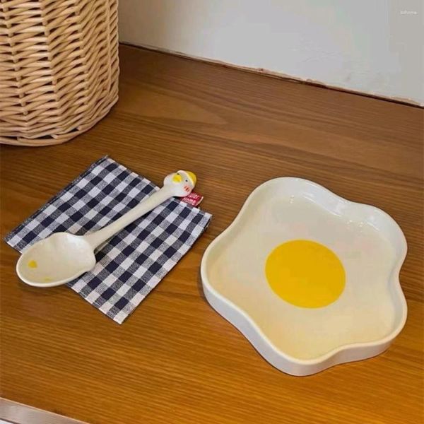 Platos platos ins altos belleza lindo loto huevo minimalista diseño creativo fruta de desayuno japonés pintado a mano