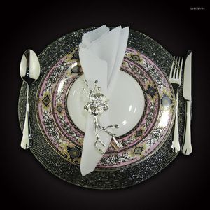 Assiettes en porcelaine, ensemble complet De dîner, assiettes plates De mariage, os De fête, porcelaine Vintage petit déjeuner blanc Pratos De Jantar vaisselle ZZ50PZ