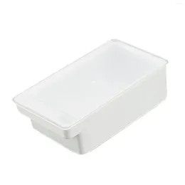 Platos Plato de mantequilla portátil con tapa Cortador a prueba de polvo Caja de almacenamiento de corte para refrigerador Encimera de cocina