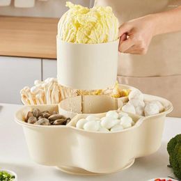 Assiettes Pot Dish Supplies Supplies 6 compartiment Panier de lavage rotatif pour les légumes de fruits Détachable
