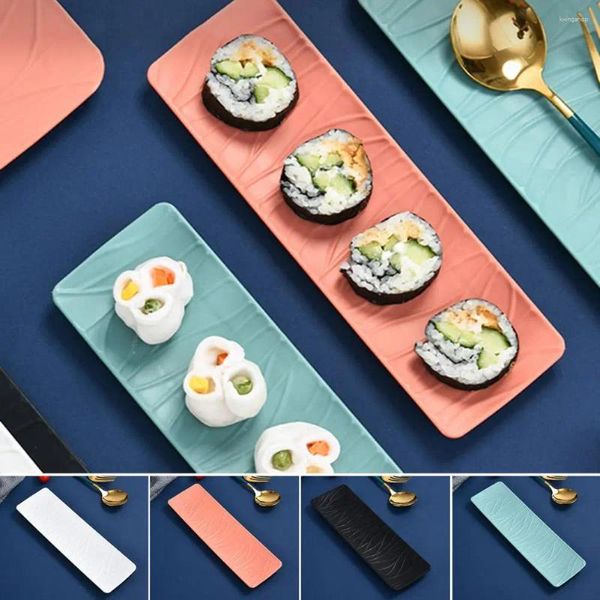 Assiettes à manger pratiques, fond antidérapant en plastique, plateau à Sushi rectangulaire, plateau de cuisson, rangement pour Barbecue